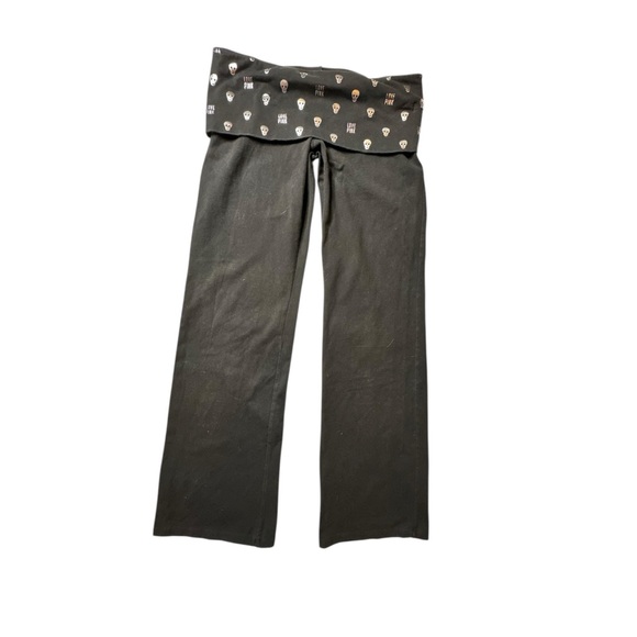 Y2K 2011 PINK Victoria Secret Skull Foldover Flare Leggings...